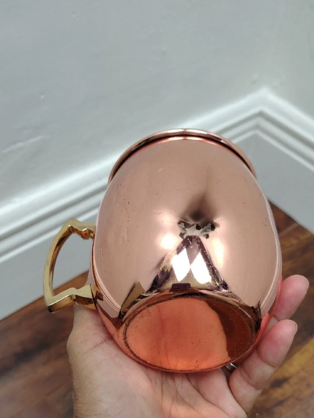 Copper Moscow Mule Jack-O'-Lantern Mug with Gold Handle